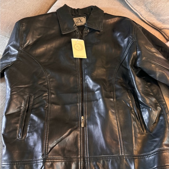NWT Armani Collezioni Black Leather Jacket - Picture 4 of 6